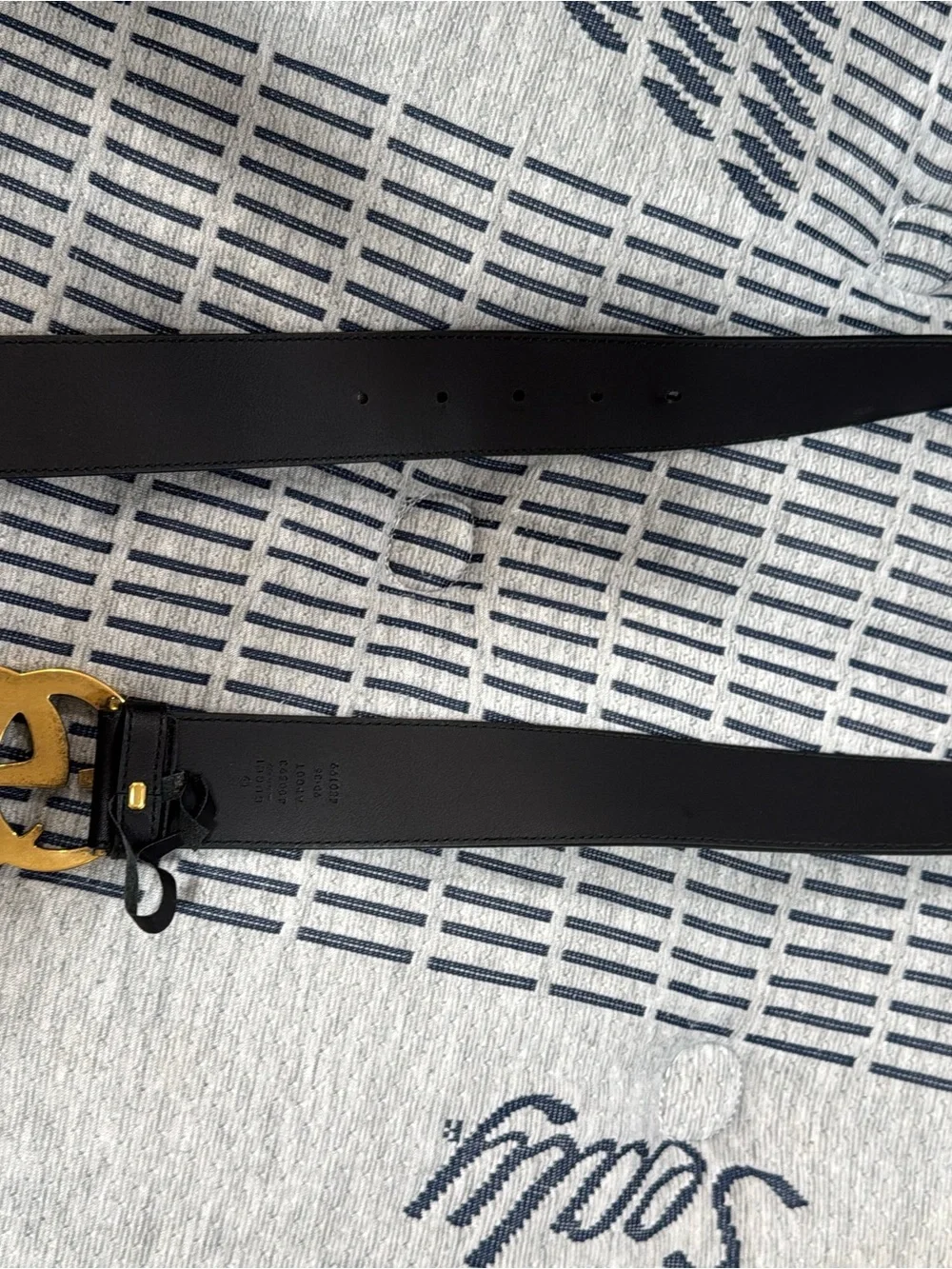Gucci Black Leather Belt with Gold Interlocking GG Buckle